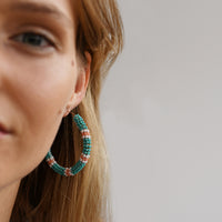 Jongoo Hoops - TURQUOISE/WHITE/SALMON