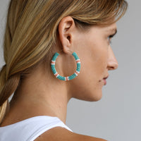 Jongoo Hoops - TURQUOISE/WHITE/SALMON