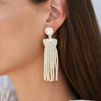 Small Kifungo Tassel Earrings - PEARL