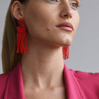 Small Kifungo Tassel Earrings - RED