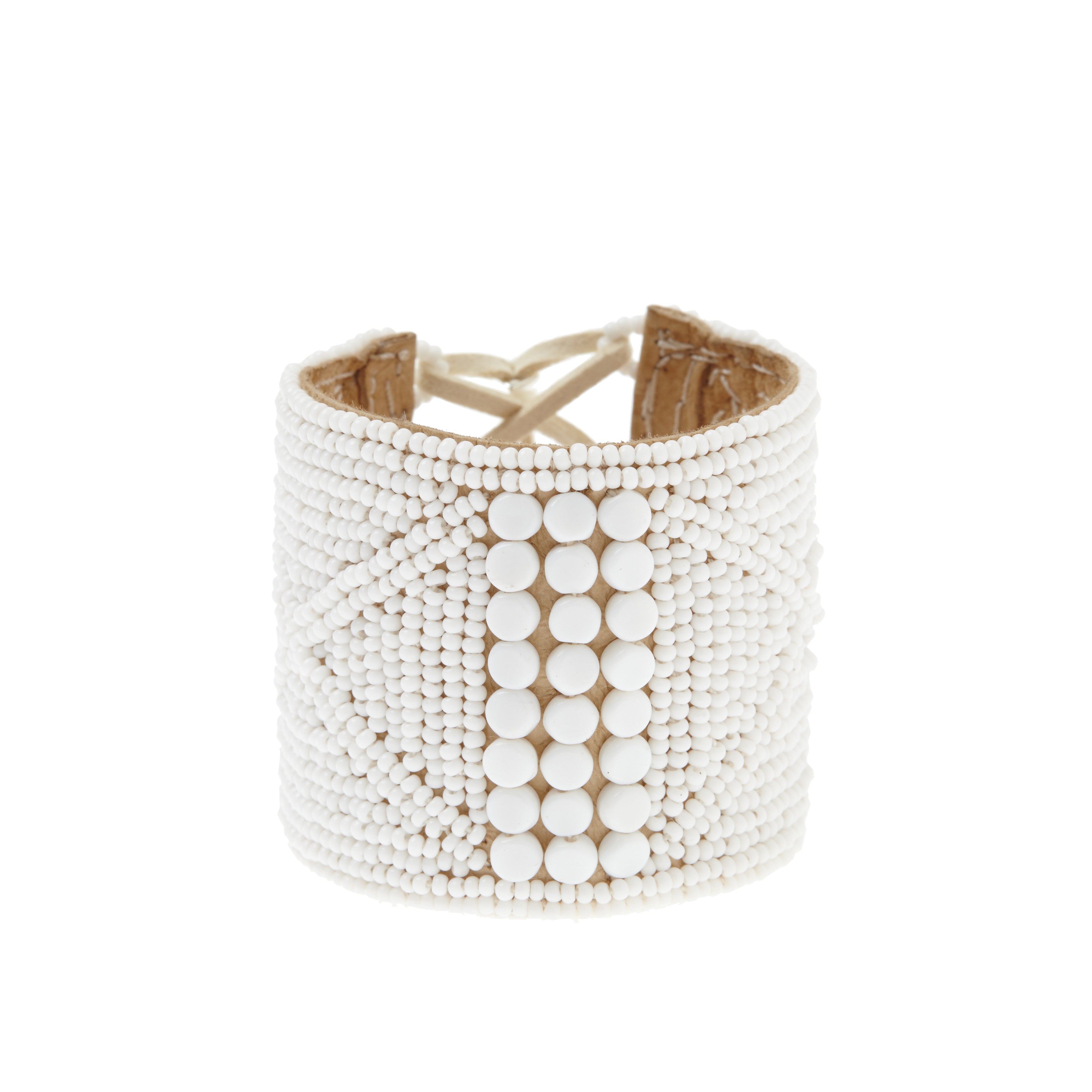 White Leather Bracelets, Free Shipping