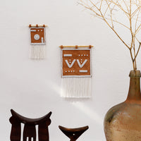 Homeware_ miniature Maasai beaded wall hanging on locally sourced leather. Handmade in Northern Tanzania.