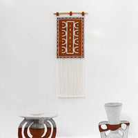 Cameroon Leather Wall Hanging - WHITE