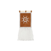 Small Cameroon Leather Wall Hanging - WHITE