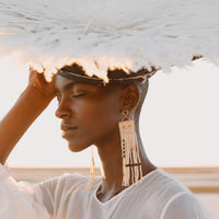 Pembetatu Earrings - PINK/GOLD/BLACK/TAUPE
