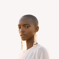 Pembetatu Earrings - PINK/GOLD/BLACK/TAUPE