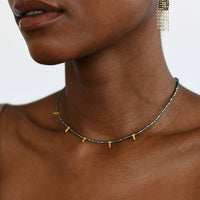 5 Drop Kisongo Necklace - SHINY GRAPHITE/GOLD
