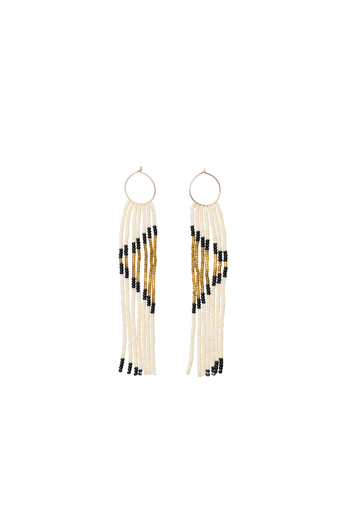 Pembetatu XS Hoop Earrings - PINK/GOLD/BLACK