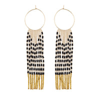 Small Pembetatu Zebra Hoop Earrings - PINK/BLACK/GOLD