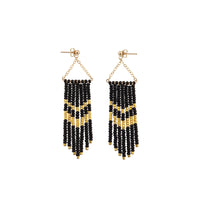 Small Porcupine Earrings - BLACK/GOLD