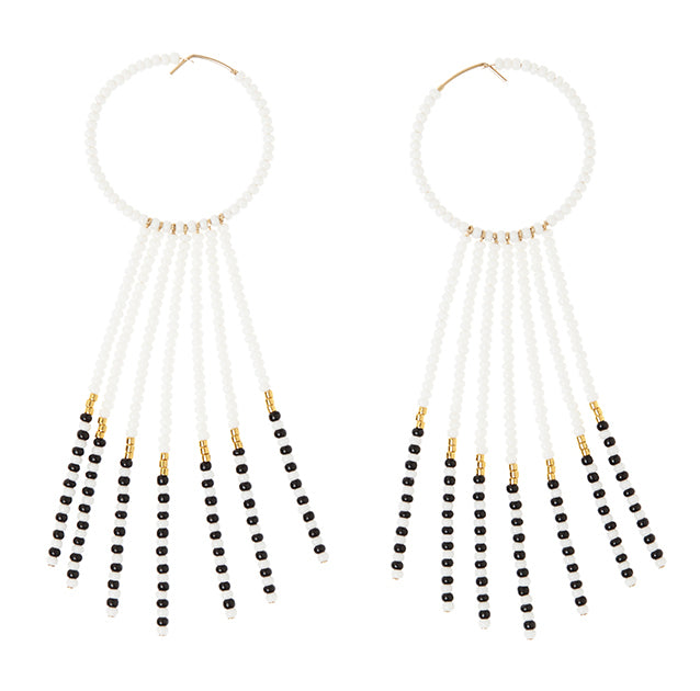 Porcupine Earrings - WHITE/BLACK/GOLD