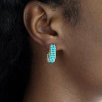 XS Beaded Hoops - TURQUOISE