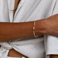 Zebra Pearl Bracelet  - PINK/SALMON/ORANGE/GOLD