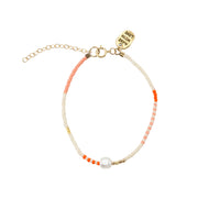 Zebra Pearl Bracelet  - PINK/SALMON/ORANGE/GOLD