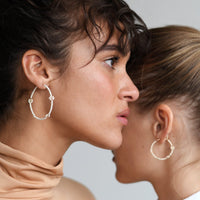 Large Floral Hoops - PEARL