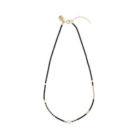 Zebra Pearl Crystal Necklace - BLACK/PINK/TAUPE