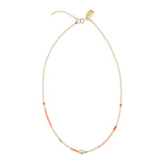 Zebra Pearl Necklace - PINK/SALMON/GOLD/ORANGE