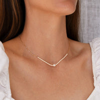 Pearl Necklace on Chain - PINK