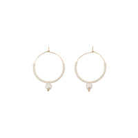 Small Pearl Hoops - PEARL