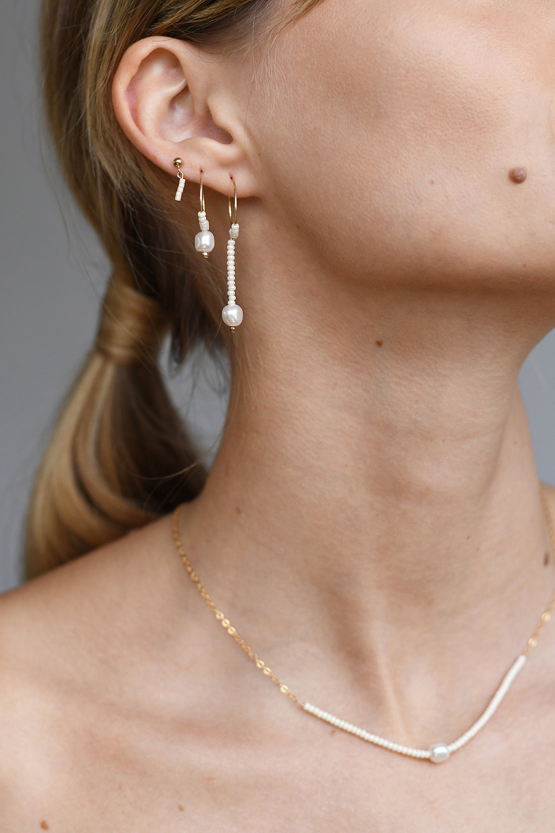 XS Pearl Hoops - PEARL