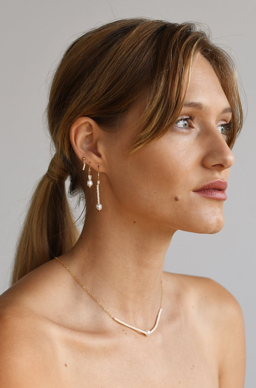 XS Pearl Hoops - PEARL