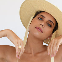 Medium Woven Beaded Hoops - PEARL