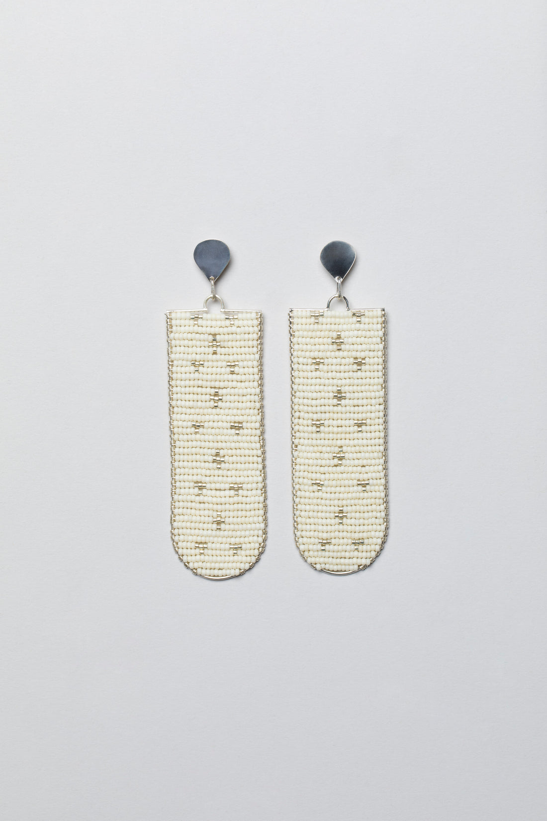 Esther Pendant Studs - OFF WHITE/SILVER