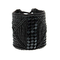 Wide Leather Cuff - BLACK