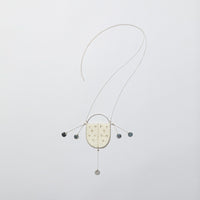 Selina Long Necklace - OFF WHITE/SILVER