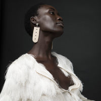Esther Pendant Studs - OFF WHITE/SILVER