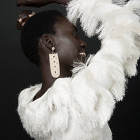 Esther Pendant Studs - OFF WHITE/SILVER