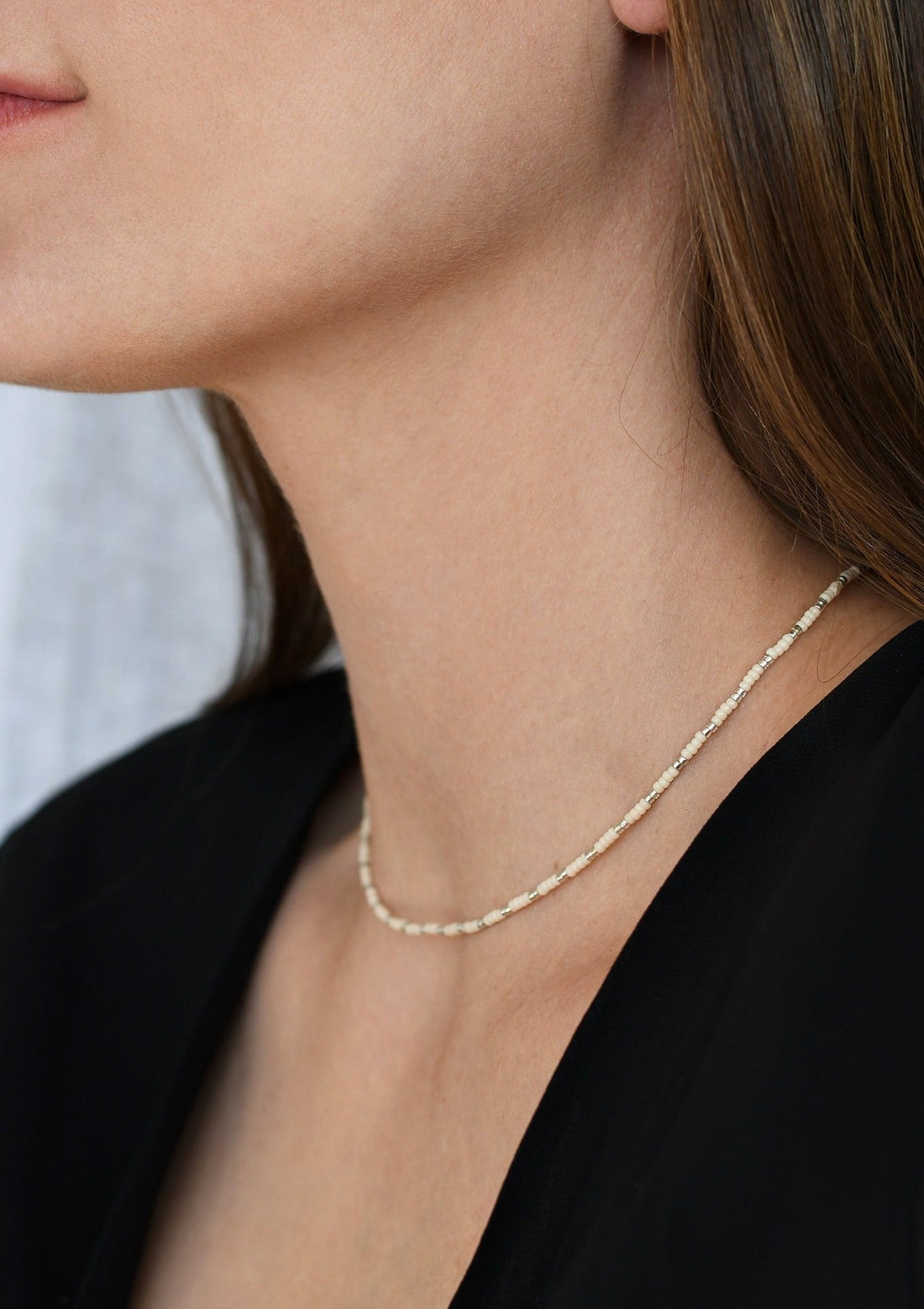 Warrioress Beaded Necklace - PINK/SILVER