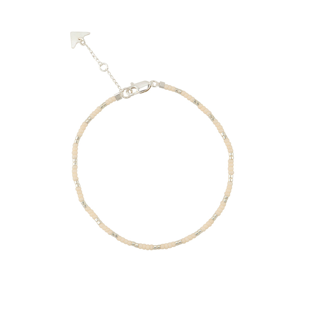 Warrioress Beaded Bracelet - PINK/SILVER