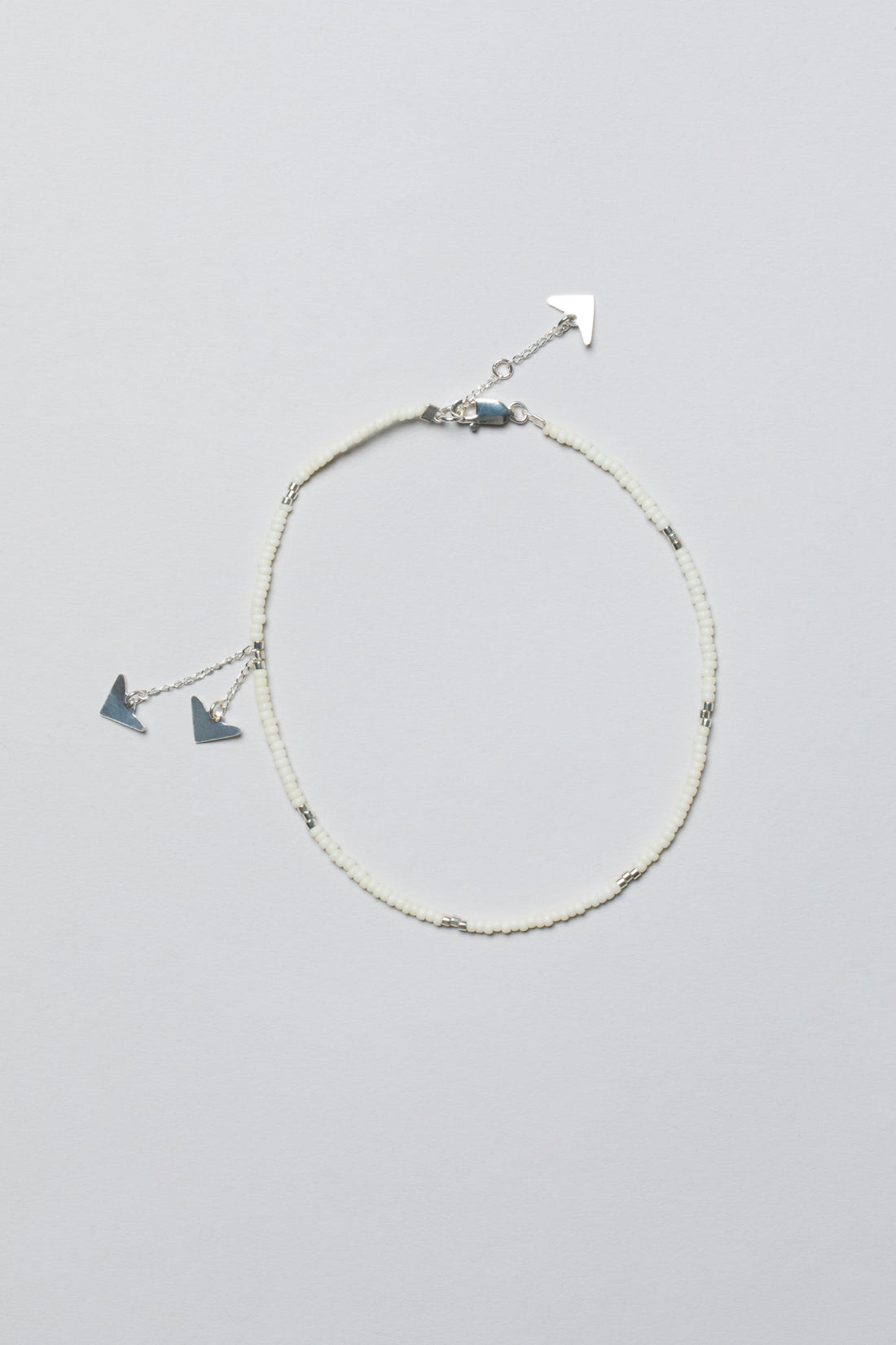 Neema Anklet - OFF WHITE/SILVER