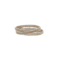 Stripe Warrior Wrap Bracelet - GRAY/GOLD