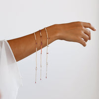 Semi Precious Utulivu 5 Drop Bracelet - MIXED PINKS/GOLD