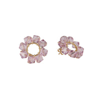 Crystal Circle Earrings - AMETHYST