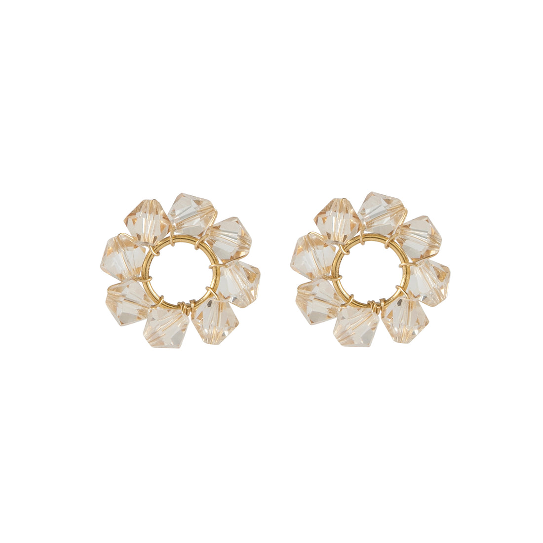 Crystal Circle Earrings - HONEY