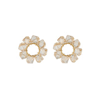 Crystal Circle Earrings - HONEY