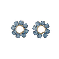 Crystal Circle Earrings - BLUE