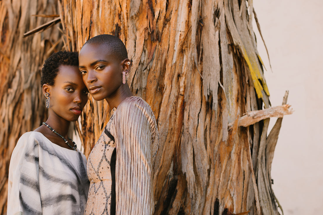 Mini Circle Crystal Earrings - BLUE