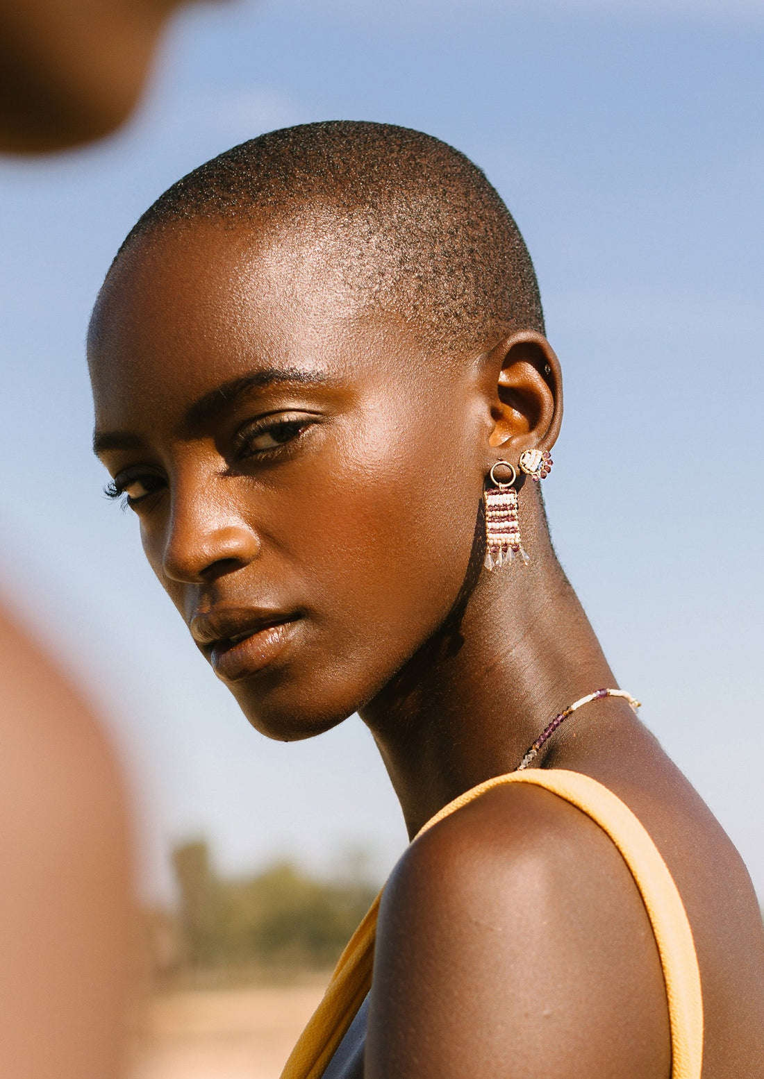 Semi Precious Beaded Pendant Earrings With Teardrops - PEARL/PINK/TAUPE/AMETHYST