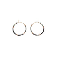 Small Assorted Beaded Hoops - SHINY GRAPHITE/BLACK/TRANSLUCENT GREY