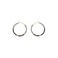 Small Assorted Beaded Hoops - SHINY GRAPHITE/BLACK/TRANSLUCENT GREY