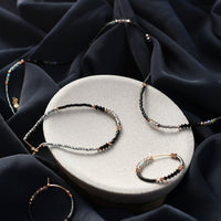 Small Assorted Beaded Hoops - SHINY GRAPHITE/BLACK/TRANSLUCENT GREY