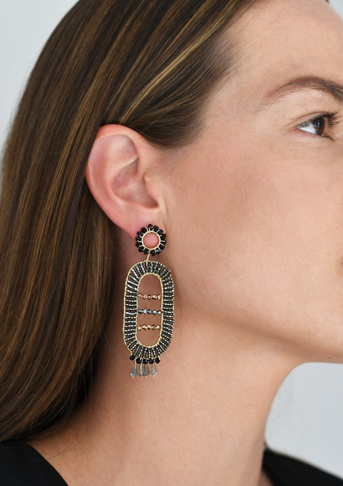 Nara Earrings - SHINY GRAPHITE/BLACK/TRANSLUCENT GREY