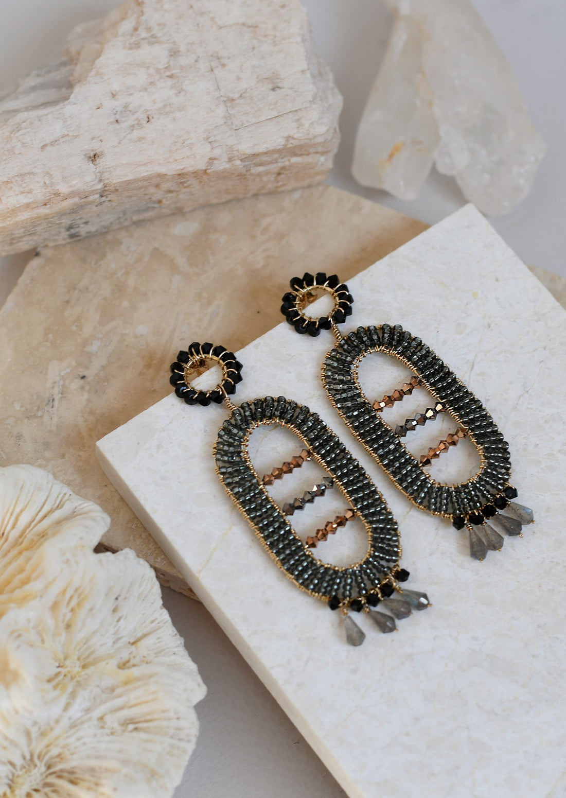 Nara Earrings - SHINY GRAPHITE/BLACK/TRANSLUCENT GREY