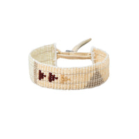 Narrow Pembetatu Warrior Bracelet - PINK/OFF WHITE/BURGUNDY