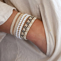 Narrow Stripe Warrior Bracelet - PINK/GOLD