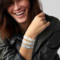Narrow Cross Warrior Bracelet - WHITE/BLACK